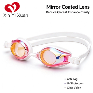 Gafas de natación antivaho personalizadas Xinyixuan con correa de silicona ajustable, lentes de PC, impermeables, para adultos y niños. - Product Image 3