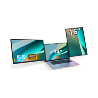 Monitor portátil triple Plug-and-Play USB de 16 pulgadas Pantalla de extensión transparente de cristal dual IPS para programación de codificación de juegos para computadora portátil