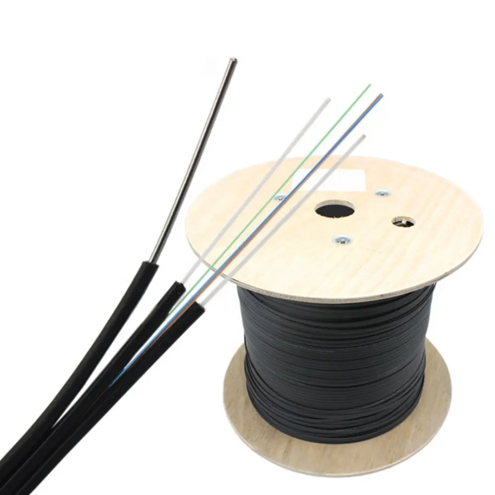 FTTHドロップケーブルde1 hilo fibra optica roll 4 core GJYXCH GJYXFCH 1 core 2 core 1 KM2KM Optic Fiber Drop Cable