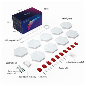 <span class=keywords><strong>Oem</strong></span>/ODM tùy chỉnh led Panels Đối với trang chủ/Studio/trò chơi phòng trang trí nội thất lục giác RGB chơi <span class=keywords><strong>game</strong></span> đèn điều khiển thông minh DIY ma thuật màu sắc hiện đại - Product Image 6