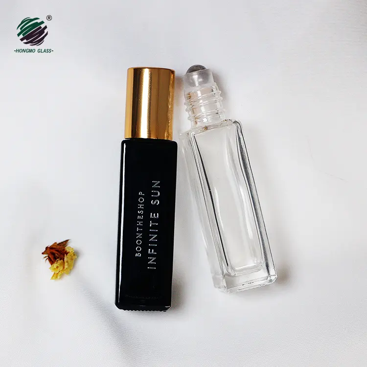 Clear 10ml Thick Wall Glass Roll On Bottles With Steel Roller Ball Essential Oil Perfume Glass Bottle