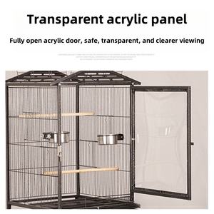 Jaulas <span class=keywords><strong>para</strong></span> Pájaros Grandes de Acero Inoxidable <span class=keywords><strong>para</strong></span> Exteriores, Jaula <span class=keywords><strong>para</strong></span> Loros, Jaulas Multifuncionales con Ruedas - Product Image 6