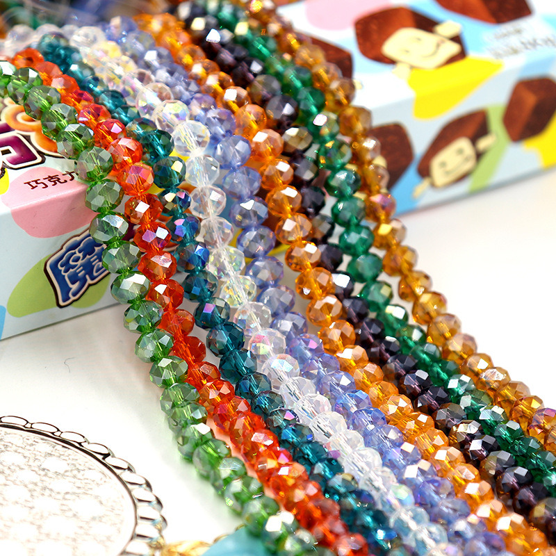 Wholesale AB Color Shiny Crystal Glass Beads Faceted Glass Rondel Spacer Seed Beads for Jewelry Making DIY Findings
