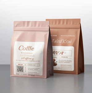 Kantong kopi hitam Matte Logo kustom kualitas tinggi tas bawah datar portabel segel delapan sisi untuk makanan untuk kemasan kopi - Product Image 5