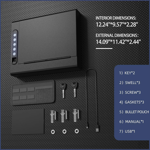 Tường nhúng kim loại súng hộp, vân tay mật khẩu mở khóa an toàn, ẩn chiến thuật chống trộm, chống Pry, và chống trẻ em an toàn - Product Image 3