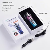 Briquet Plasma Transparent à Double Arc, Coupe-Vent, Affichage Numérique de Puissance, Lampe Torche LED Rechargeable pour Camping en Plein Air, Survie, OEM