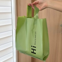 Sac de courses en plastique PE personnalisé avec poignée, logo personnalisé, sac de courses en plastique pour l'épicerie au détail
