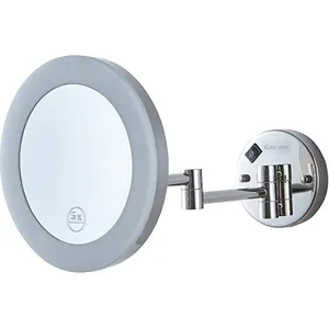 Donking bagno girevole argento 304 in acciaio inox parete di ingrandimento LED make up specchio