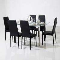 Ensemble de table à manger ronde en verre moderne philippin, élégant et gain de place