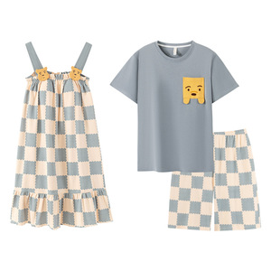 Pijamas de Pareja de Verano, Camisón Sexy y Bonito para Mujer, Delgado y Anti-Impactos, con Relleno en el Pecho, Conjunto de Manga Corta para <span class=keywords><strong>Hombre</strong></span> con Dibujos Animados - Product Image 5
