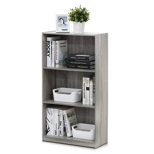 Librería Moderna Gris de 3 Niveles SENYU, Mueble Independiente para Ahorrar Espacio en Sala de Estar u Oficina, Estante de Madera MDF - Product Image 4