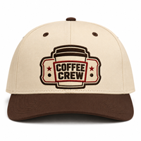 Casquette Snapback Unisexe à Faible MOQ en Sergé de Coton, Visière Plate Courante, Broderie Personnalisée pour Gobelets à Emporter, Échantillonnage Rapide, Idéale pour les Détaillants de Cafés