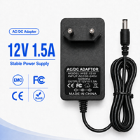 Adaptateur secteur AC/DC 12V 1,5A 5,5x2,5mm avec prise EU OEM/ODM, chargeur mural 18W pour éclairage sous armoire et lampe de table