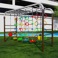 Moetry Kids Outdoor Monkey Bar Cadre de balançoire en métal Équipement d'escalade Aire de jeux pour enfants d'âge préscolaire