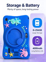 Tablet Anak Murah 7-inci dengan Bracket Bahan Silikon, Casing Pelindung Tablet Kartun Anak 8+256GB