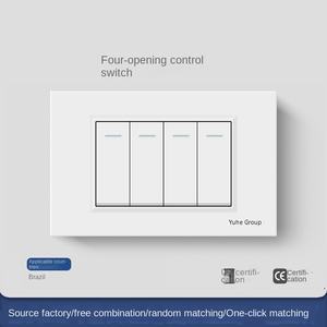 Interrupteur mural allemand et prise de type 118, panneau PC 1/2/3/4 voies, 1/2 interrupteur ouvert - Product Image 6