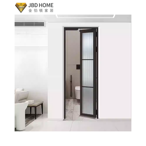 <span class=keywords><strong>Porte</strong></span> PT <span class=keywords><strong>coulissante</strong></span> et battante-Cadre en aluminium avec verre transparent pour intérieurs modernes de salle de bains et de toilettes - Product Image 4