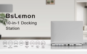 Adaptador de alta calidad 10 en 1 Multi VGA <span class=keywords><strong>RJ45</strong></span> USB 3,0, concentrador de carga de la estación de acoplamiento del ordenador portátil para MacBook - Product Image 4