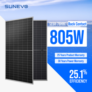 แผงโซลาร์เซลล์แบบสองหน้า Sunevo 770W-805W N-Type Back Contact Dual Glass ประสิทธิภาพ 25.1% สำหรับโซลูชันพลังงานเชิงพาณิชย์ขนาดใหญ่ - Product Image 1