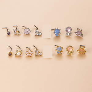 <strong>Nose</strong> <strong>Piercing</strong> Jewelry Lot Dainty <strong>Nose</strong> Rings <strong>Cute</strong> Y2k Heart Flower Astronauts <strong>Nose</strong> Studs - Product Image 3