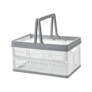 Cestino <span class=keywords><strong>per</strong></span> la spesa del supermercato pieghevole pieghevole in plastica cesto di <span class=keywords><strong>frutta</strong></span> vegetale <span class=keywords><strong>per</strong></span> picnic con maniglia - Product Image 1