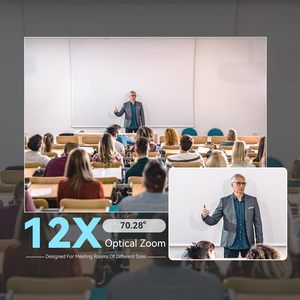 Cámara de conferencia Tenveo VLGroup All-in-One 4K PTZ con sistema de altavoz <span class=keywords><strong>Bluetooth</strong></span> con 2 micrófonos de expansión Zoom óptico 12X - Product Image 4