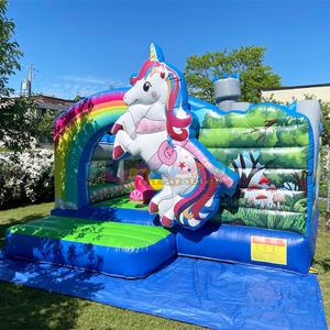 Aufblasbare einhorn-hupfburg kids outdoor commercial bouncing jump <b>house</b> <b>inflatable</b> unicorn bouncy castle - Product Image 1