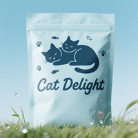 Pochette à zip-lock debout en feuille d'aluminium personnalisée avec fenêtre découpée à l'emporte-pièce pour aliments pour chats Sacs en mylar étanches à l'humidité