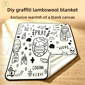 Manta de lana suave y esponjosa DIY para colorear con diseño de la mascarilla de la Tierra, con la frase 'Help <span class=keywords><strong>Me</strong></span> Hope I Stayed at Work for You' - Product Image 1