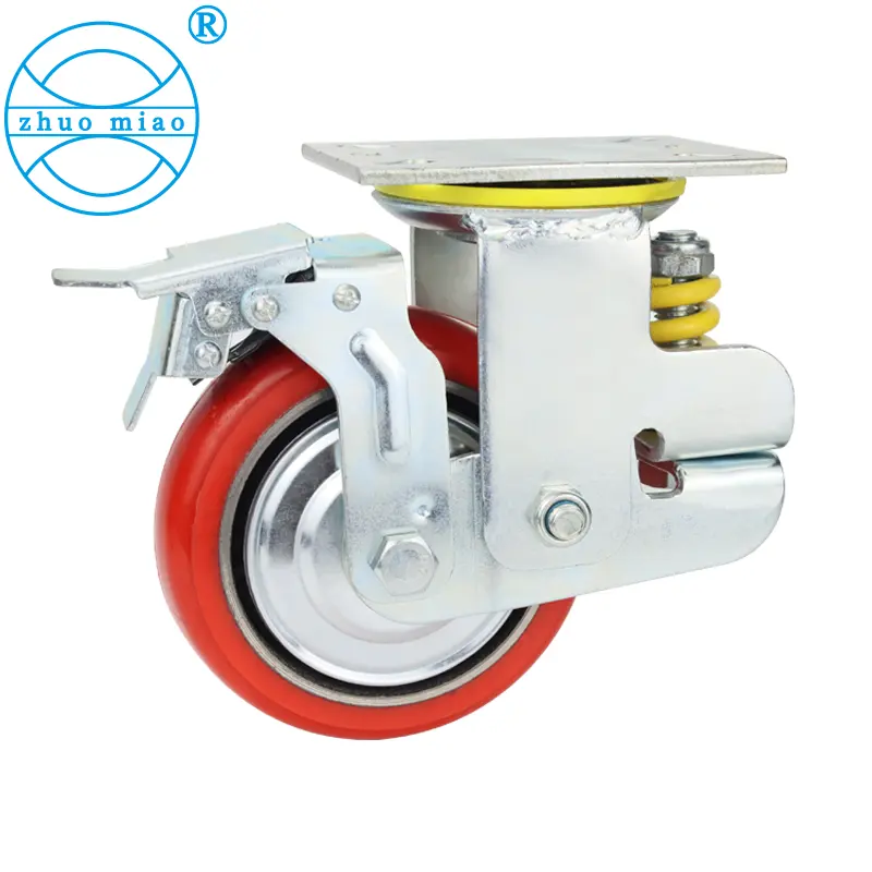 Zving — roue à ressort d'amortissement universelle avec frein, 4 pouces, produit en usine chinoise