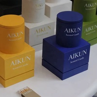 Boîte cadeau de luxe AIKUN, pot en céramique avec logo personnalisé, bougie aromathérapeutique, décoration de centre de spa, ambiance relaxante et calme, bougie parfumée