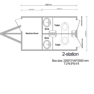 중고 스틸 화장실 화장실 트레일러 2 아다 하이 퀄리티 휴대용 화장실은 싱크대와 함께 준비 쉬운 판매 - Product Image 3