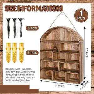 Wooden Hanging Figurine Display Rack Arched 5 Layer <b>Wall</b> <b>Mounted</b> Storage <b>Shelf</b> For Living Room Decor - Product Image 4