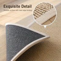 Tapis en sisal naturel beige pleine surface pour la décoration des sols de salles de thé de style chinois moderne, salles d'étude zen, clubs et salles de réception