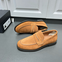 Mocassins classiques pour hommes de style designer de haute qualité, en cuir de vache véritable et daim, à enfiler, pour affaires, habillés ou décontractés, chaussures plates pour hommes
