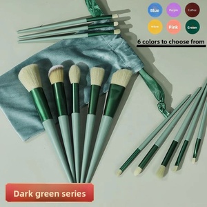Ensemble de pinceaux de maquillage en fibres synthétiques - 13 pièces, pinceaux éventail et de précision/contour avec poils doux, manche en plastique, outil de beauté portable - Product Image 4