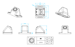 <span class=keywords><strong>Mini</strong></span> 1080P AHD NTSC Bus CCTV LKW Auto Kamera 120 Grad Ansicht Voll metall IP68 Rate Wasserdichte Farbe Nachtsicht, 4-poliger Anschluss - Product Image 5