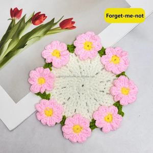 Ramo de Flores de Ganchillo: Girasol, Rosa, Lirio de los Valles, Flor del olvido, Posavasos para Maceta, Regalo para el Día de la Madre, Regalo de Graduación para Profesoras, Largo - Product Image 4