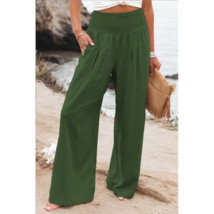 <span class=keywords><strong>Pantaloni</strong></span> Estivi da <span class=keywords><strong>Donna</strong></span> in Misto <span class=keywords><strong>Lino</strong></span> e Cotone, Vita Alta, Gamba Larga, Stile Boho Chic, Leggeri e Traspiranti - Product Image 6