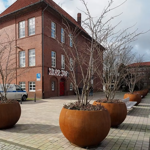 Macetas Decorativas de Acero Corten para Jardín, Macetero de Acero Oxidado, Escultórico Geométrico, Ecológico, para Uso en Interiores y Exteriores - Product Image 1