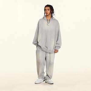 Sudaderas con capucha deportivas personalizadas, chándal deportivo con materiales ecológicos French Terry Hoodie Heavyweight Jogger Set - Product Image 3