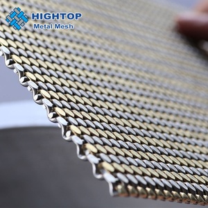 Tùy Chỉnh Màu Vàng Màu Xanh Kiến Trúc Xây Dựng Trang Trí <span class=keywords><strong>Crimped</strong></span> Dây Kim Loại Lưới Cho Thang Máy Hoistway - Product Image 5