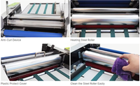 Machine de laminage automatique double face à chaud et à froid L388 pour étiquettes autocollantes, compatible A3/A4/A5/A6, largeur de travail 375 mm, vitesse 0-6 m/min