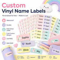 Personalisierte Kinder-Namensetiketten Wasserfeste Vinyl-Aufkleber für Schulflaschen Kleidung Brotdose Individuell Anpassbar OEM ODM