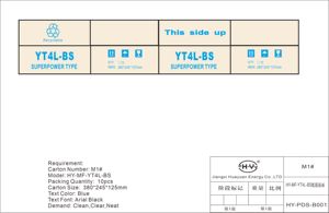 Свинцово-кислотный аккумулятор AGM для HY-MF12V4.0AH/YT4L-BS - Product Image 3