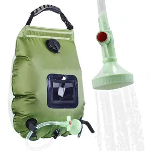 20 L Cabeza Camping Senderismo Escalada Ducha de verano Portátil al aire libre Calefacción solar Premium Camping Bolsa de ducha solar