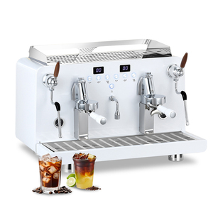 Máquina de Espresso Comercial Profesional Semiautomática Eléctrica de Doble Cabezal de Acero Inoxidable, Capacidad de 12L, Presión de 9 Bares, Silenciosa - Product Image 1