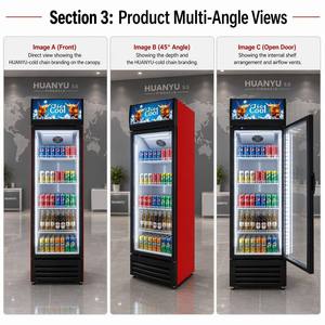 Congélateur vertical commercial avec porte vitrée pour la présentation de glaces, congélateur industriel sur pied pour supermarché - Product Image 6