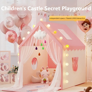 Ventes chaudes, tente de jeu de château de princesse rose adorable, jeu d'intérieur avec fenêtre en maille ventilée, fabriquée en polyester durable - Product Image 5