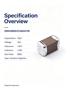 Condensateur céramique MLCC GRM188R61E106KA73D 10uF 25V X5R 0603 SMD pour la conception de circuits à usage général - Product Image 1
